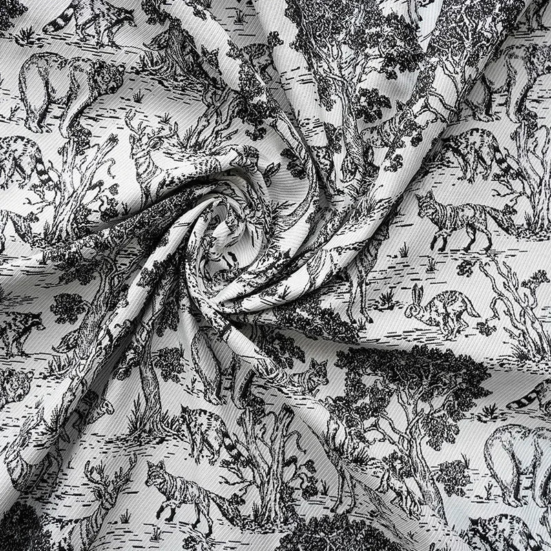 Black & White Jacquard Fabric, 50 × 135cm