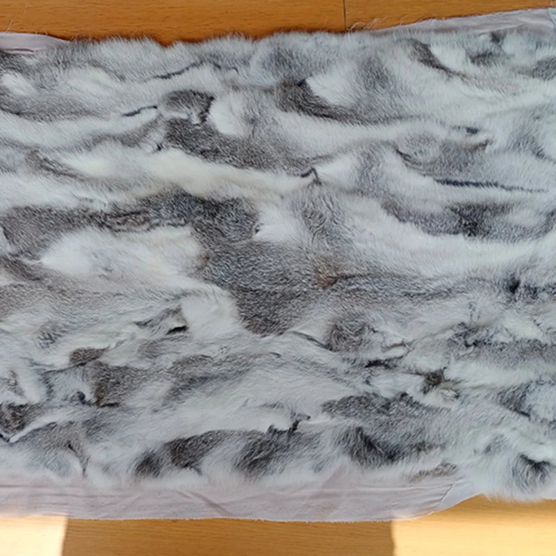 50x100cm Mantas de retazos de piel de conejo natural Colcha de invierno para cama Manta a rayas suave para sofá Fiesta de Navidad