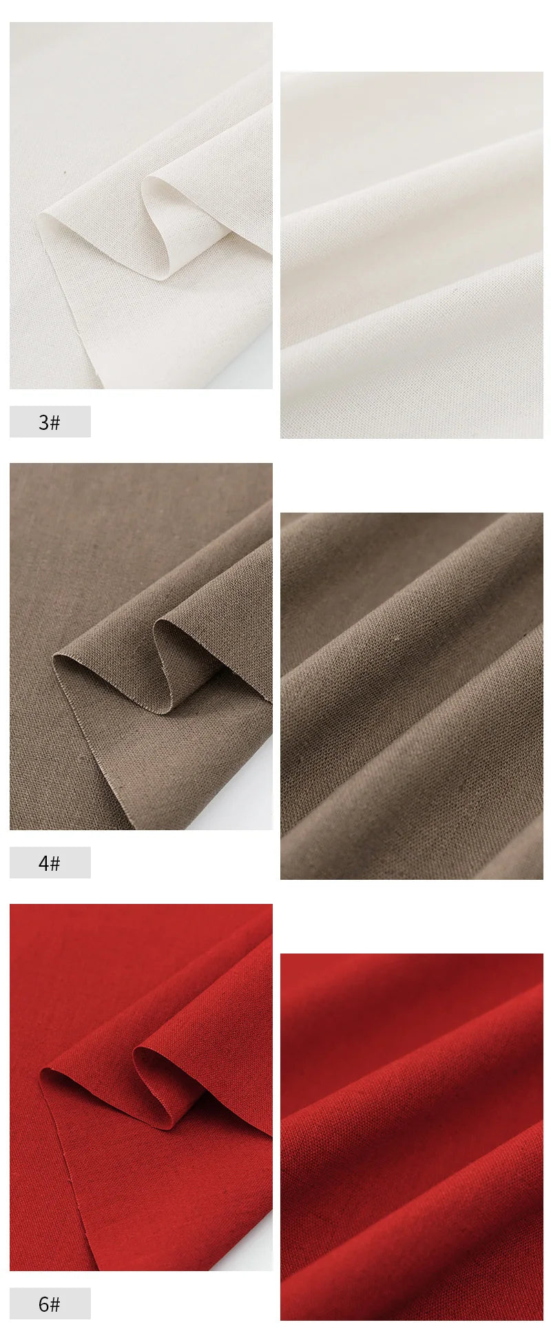 Faux Cotton Linen Solid Fabric | 135cm Wide | 195 g/m² | 0.5m, 1m & 2m