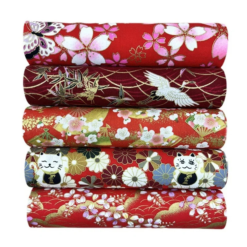 Cotton Print Fabric Bundle — 5 Precut Pieces (20×25cm / 8”×10”) | Doll Clothes, Quilting & Crafts