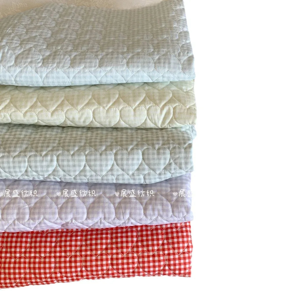 Light Plaid Quilted Cotton Fabric – 145x50cm, 40s Poplin, Breathable for Jackets, Bags & Handmade Sewing