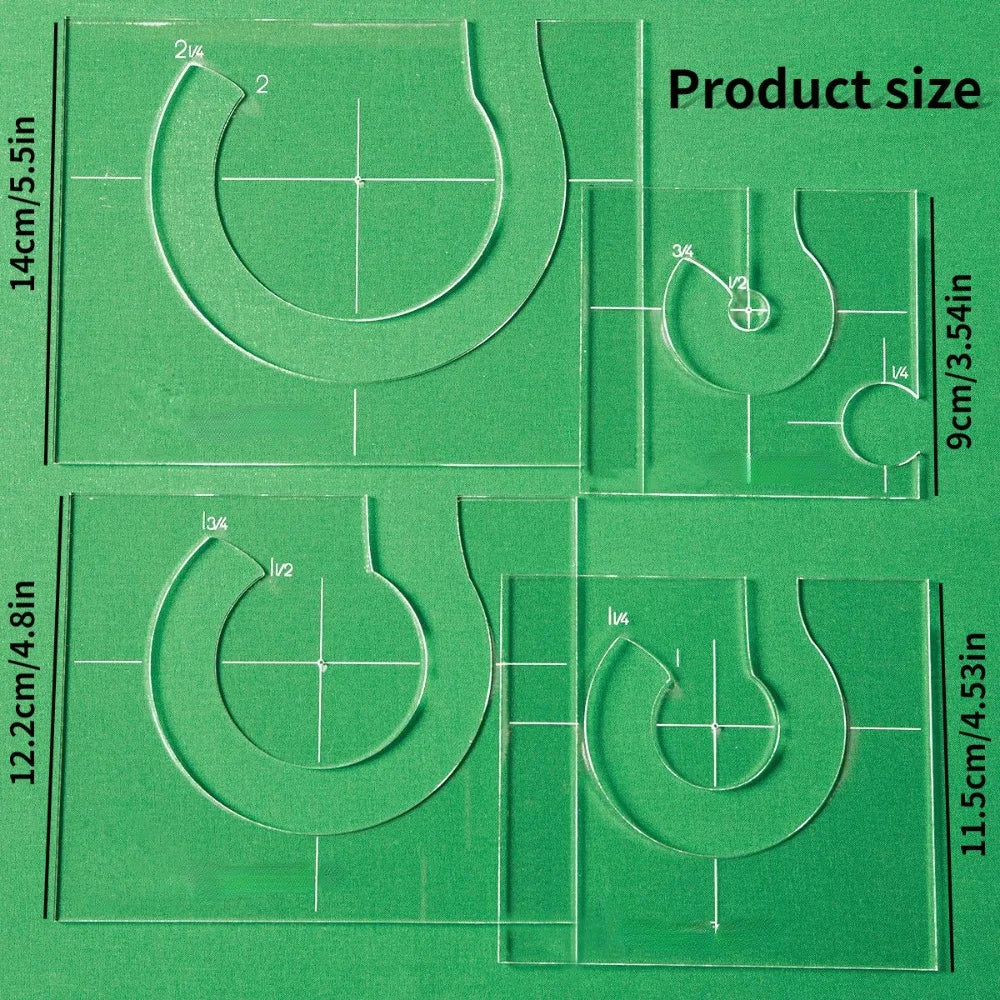 4-Piece Acrylic Quilting Templates Set  Transparent Free Motion Rulers For  DIY Quilt Designs Domestic Sewing Machines