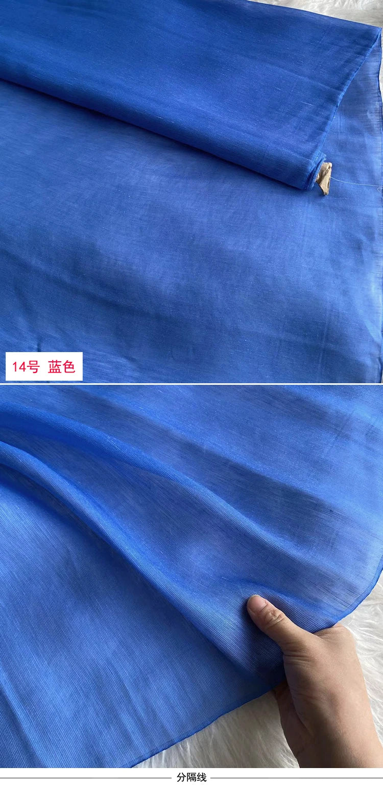 Mulberry Silk & Linen Blend Fabric by the Meter | 138cm Wide | 13 Momme