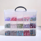 HOMEFISH 3-Layer Transparent Storage Box Stackable Storage Box Portable Craft Bead Plastic Box Jewelry Storage Box Storage Tray