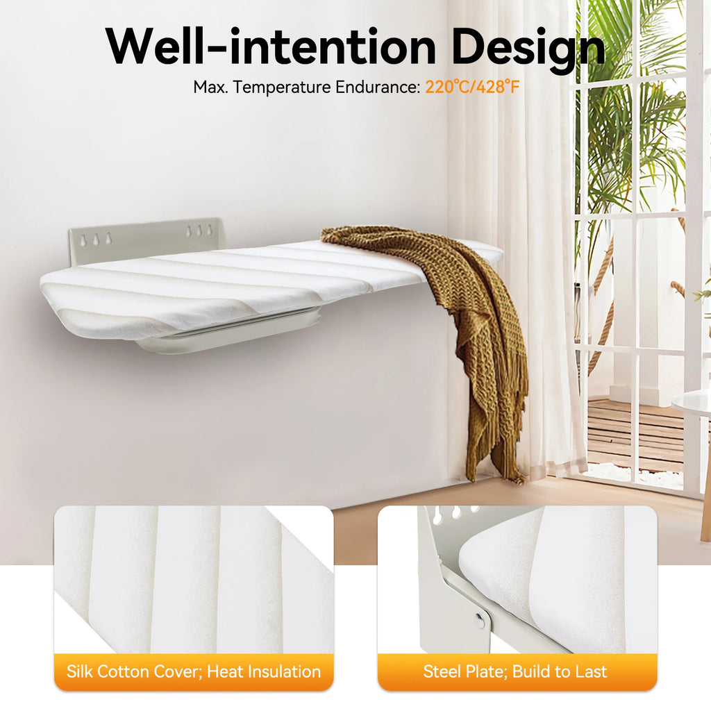 Foldable Wall-Mounted Ironing Board with Cover