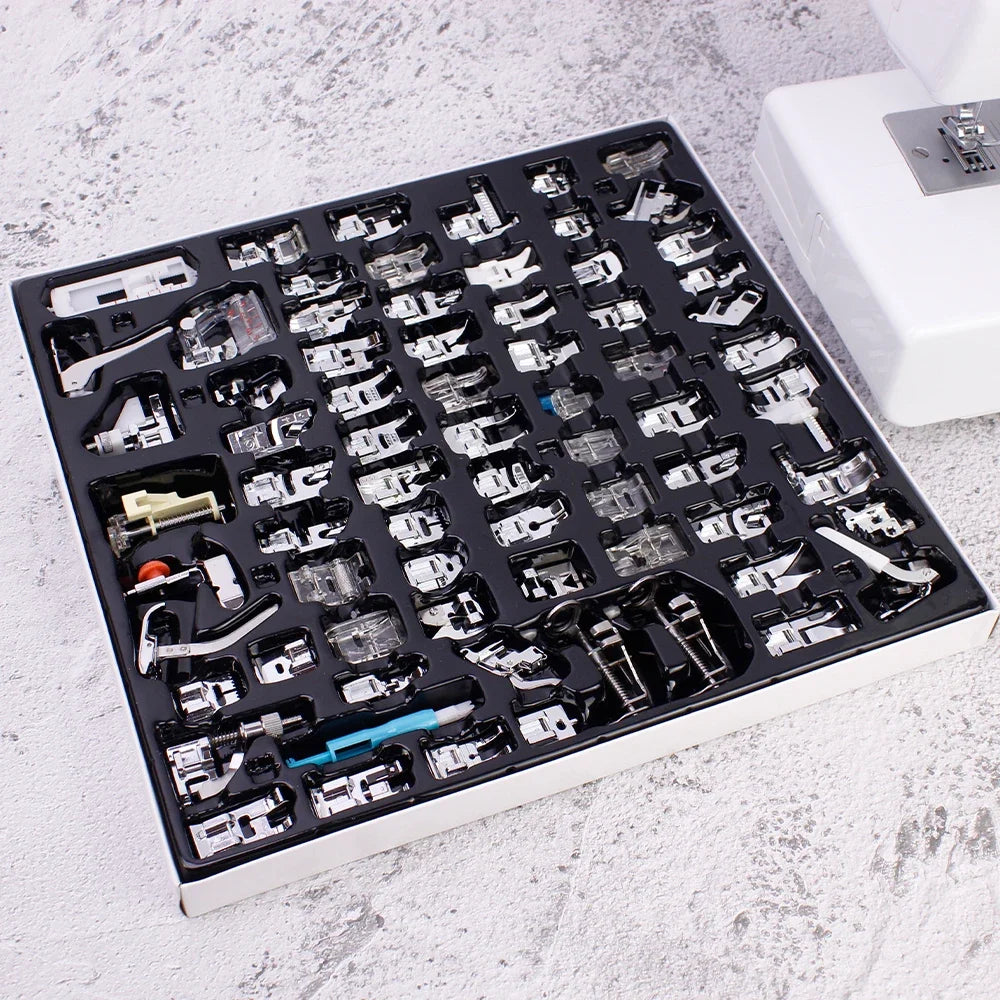 Sewing Machine Presser Foot Kit – 32 to 72 Pieces, Fits Brother, Singer, Janome & More