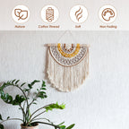 Kit de Macramé para Colgar de Pared DIY – Cuerda de Algodón, Cuentas y Anillos de Madera | Set de Macramé para Principiantes