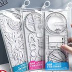 Juego de reglas de curvas geométricas multifuncionales de 3 piezas – Plantillas transparentes de dibujo de patrones para costura y arte