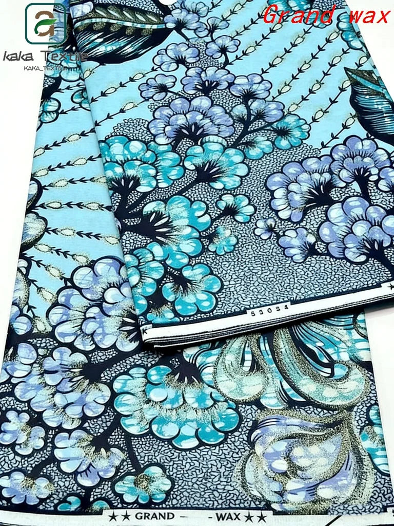 African Ankara Glitter Wax Fabric – 100% Cotton, Golden Glam Batik Print, 6 Yards – For Dresses, Gowns & Cultural Wear