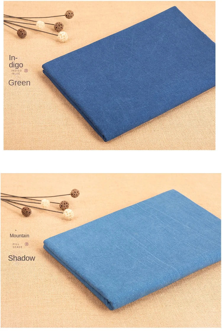 Indigo Batik Cotton Fabric – Grass-Dyed Sashiko & DIY Quilting Cloth (115cm Wide)