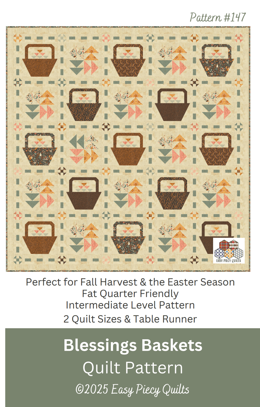 Blessings Baskets Quilt Pattern, Paper Version - Mailed