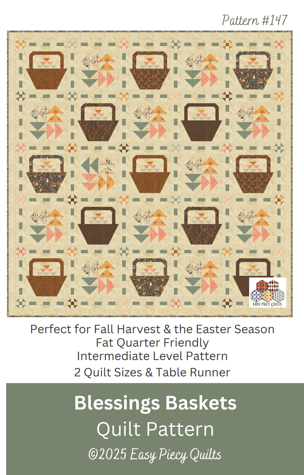Blessings Baskets Quilt Pattern, Paper Version - Mailed