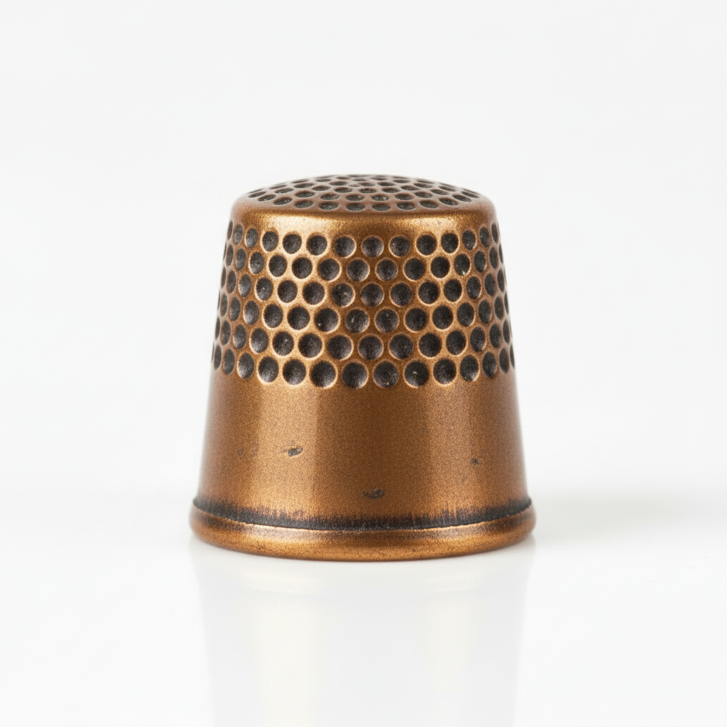 Retro antique copper metal thimble for sewing, quilting and embroidery